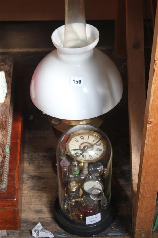 Oil lamp and a modern clock